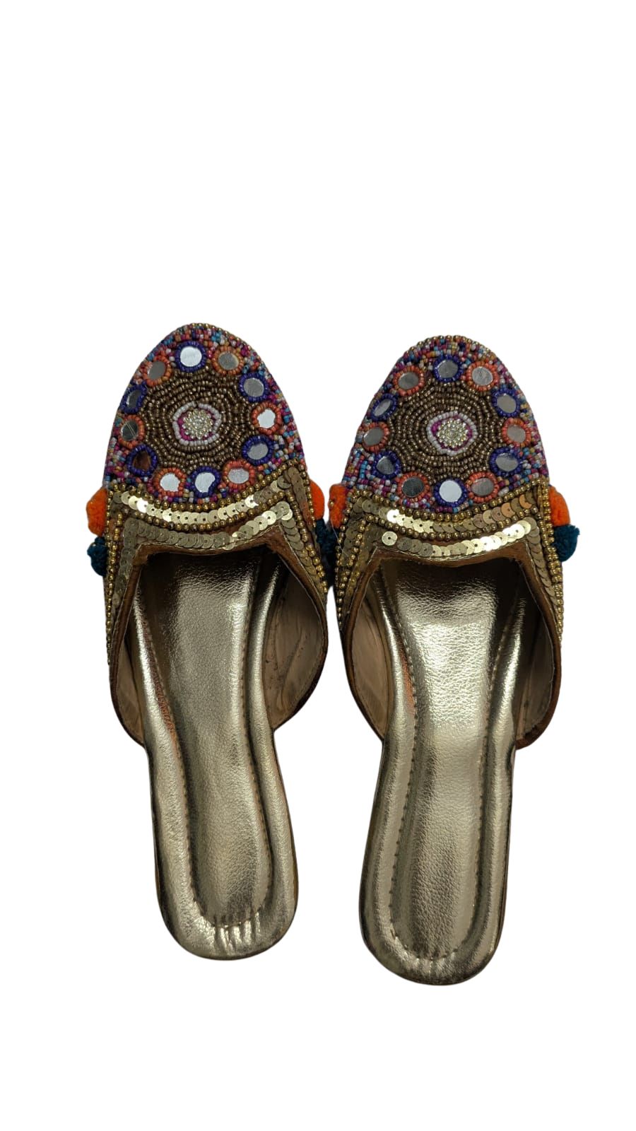 Women's Pearl & Seashell Embellished Slide Sandals, Brown Flat Slip-On Summer Beach Footwear