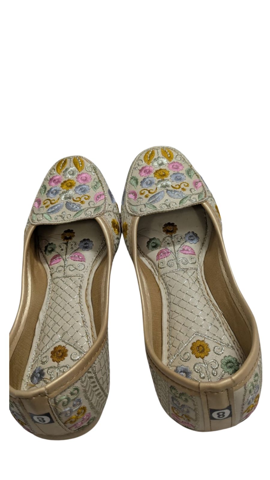 Pair Floral Embroidered Ballet Flats - ZS Fashion