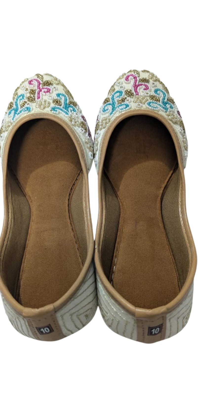 ZS Fashion Women’s Traditional Embroidered Jutti | Handcrafted Ethnic Slip-On Footwear with Beads & Thread Work