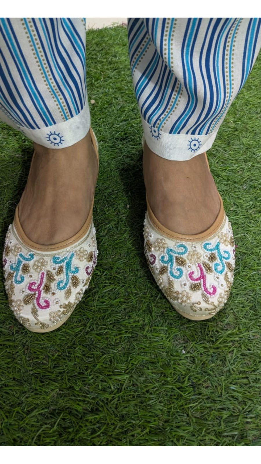 ZS Fashion Women’s Traditional Embroidered Jutti | Handcrafted Ethnic Slip-On Footwear with Beads & Thread Work