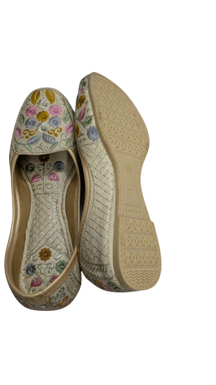Women’s Floral Embroidered Ballet Flats side image - ZS Fashion