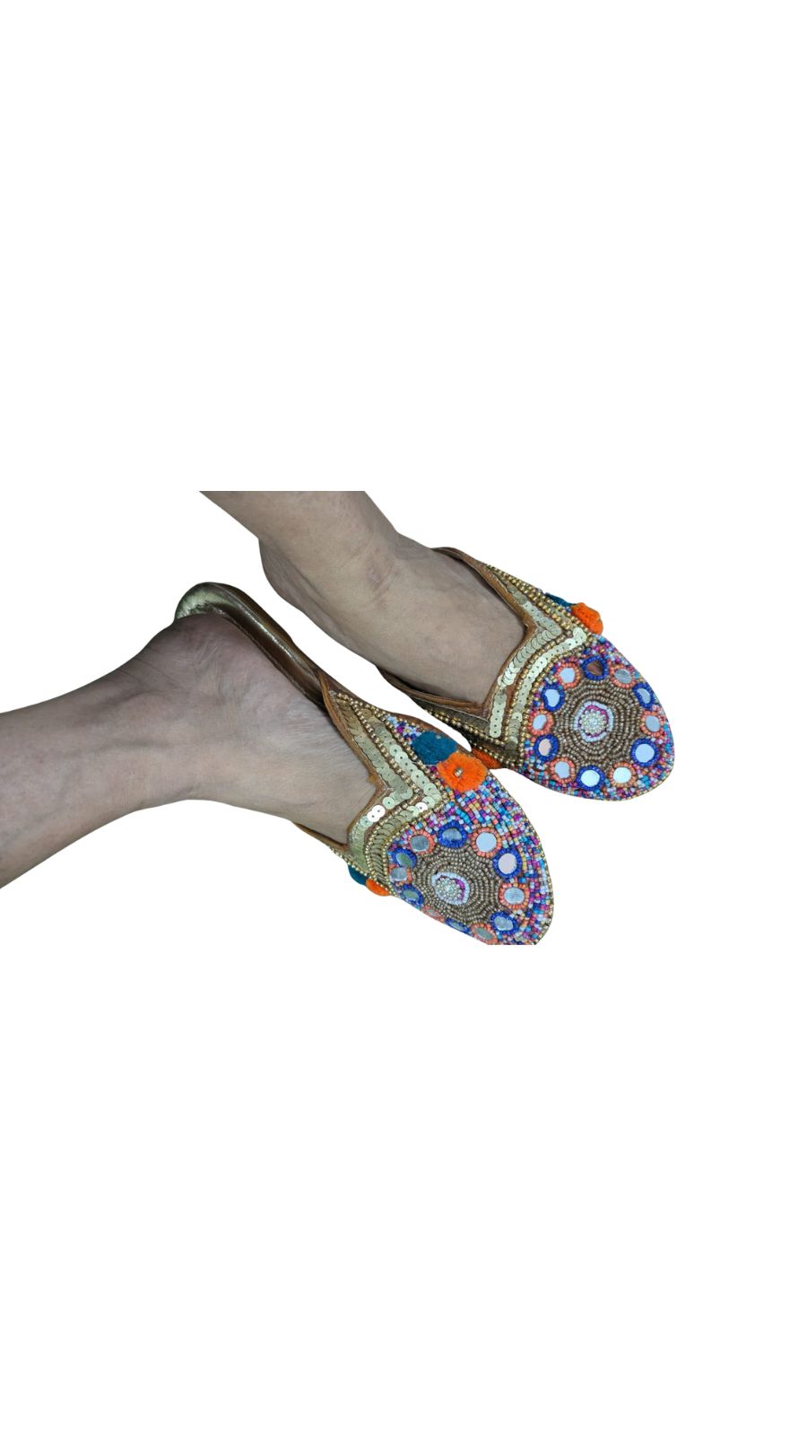 Women's Pearl & Seashell Embellished Slide Sandals, Brown Flat Slip-On Summer Beach Footwear