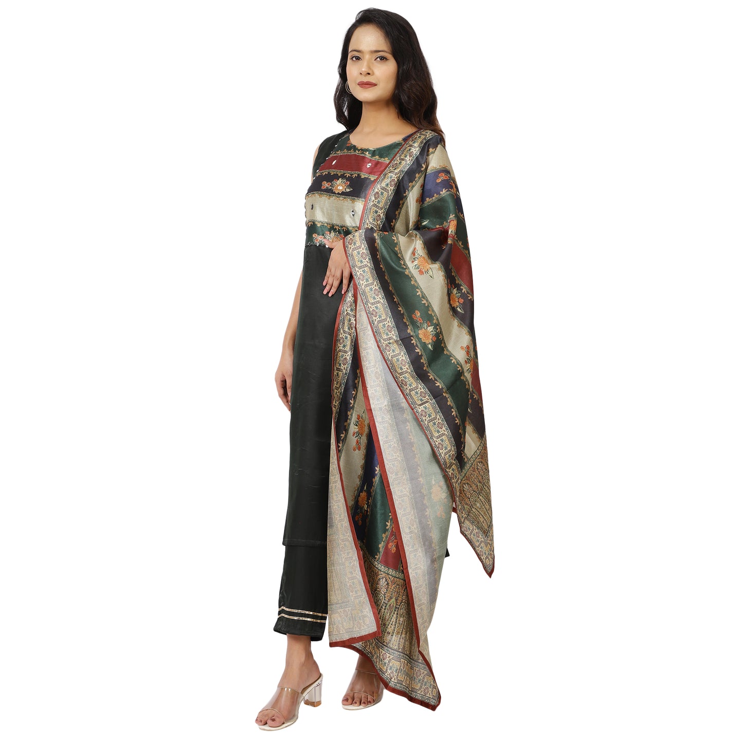 Festive ethnic black kurti set for women