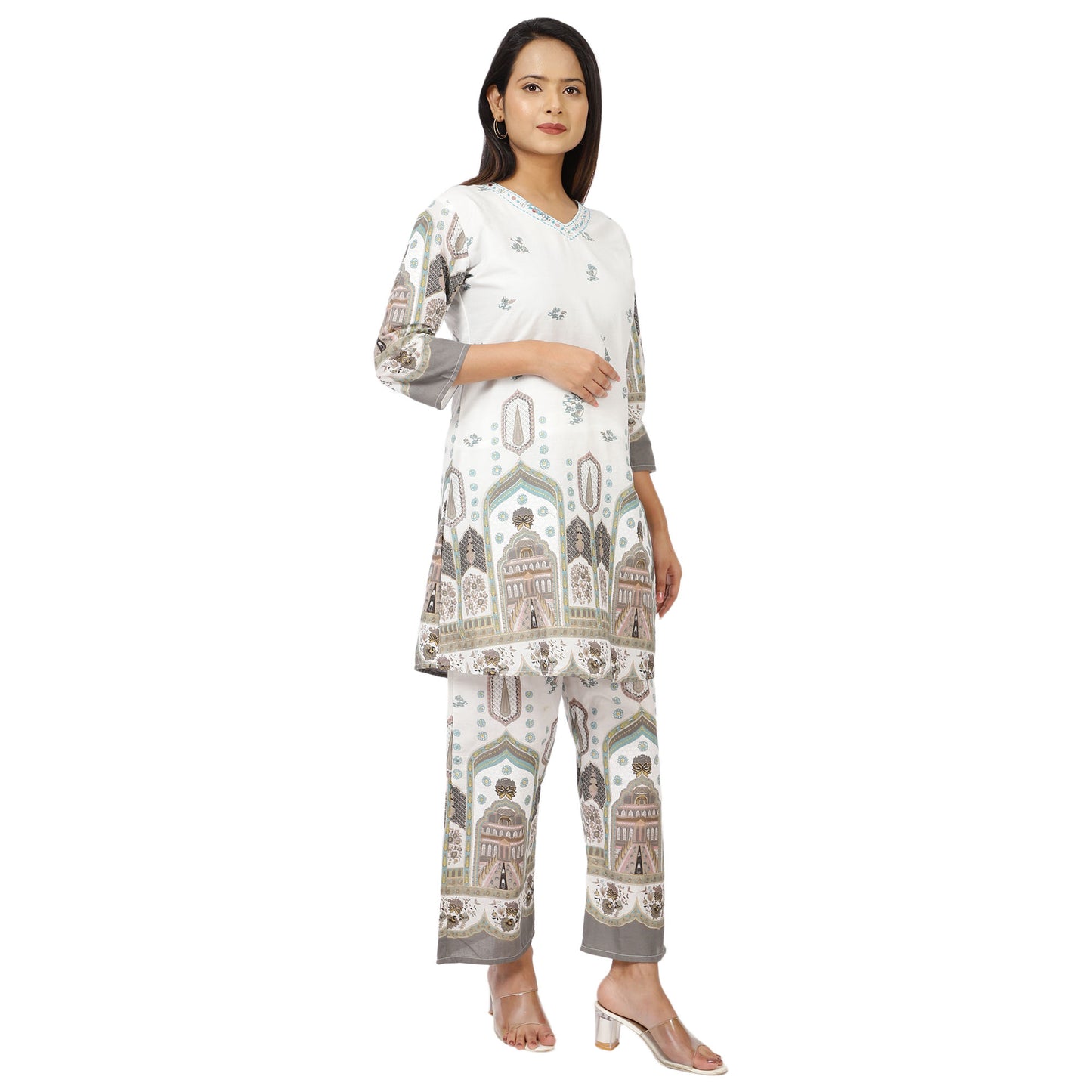 Comfortable cotton palazzo suit set