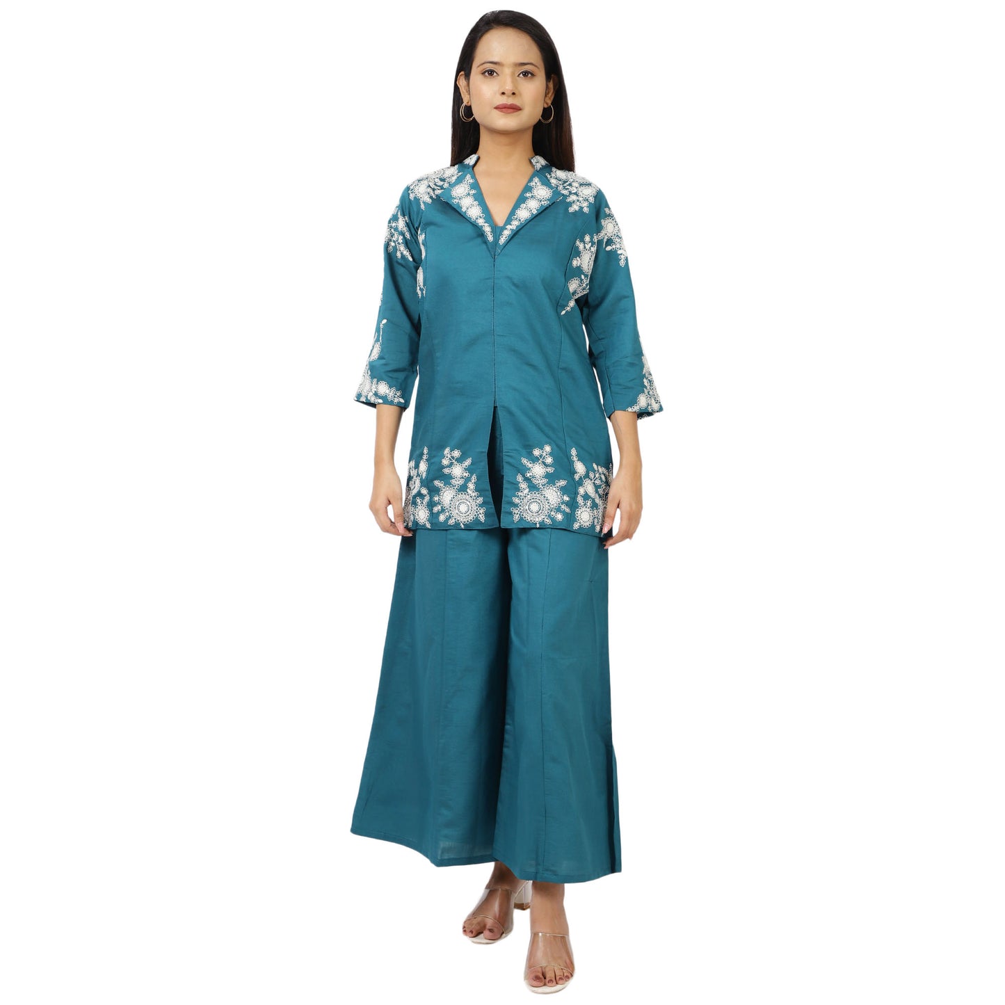Elegant women’s kurti palazzo set festive wear