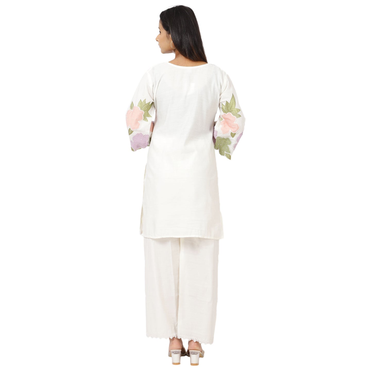 Traditional pastel embroidered kurta outfit