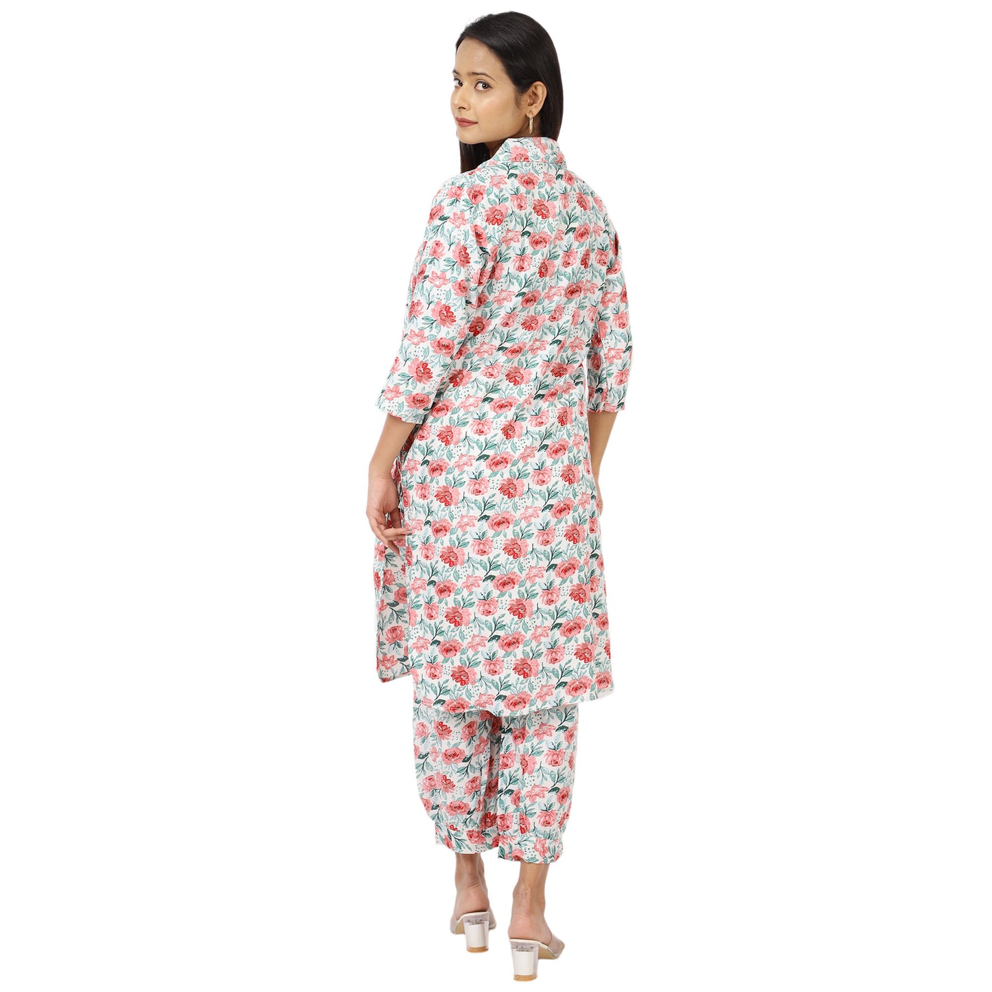 Elegant 3/4 sleeve kurta and pants set
