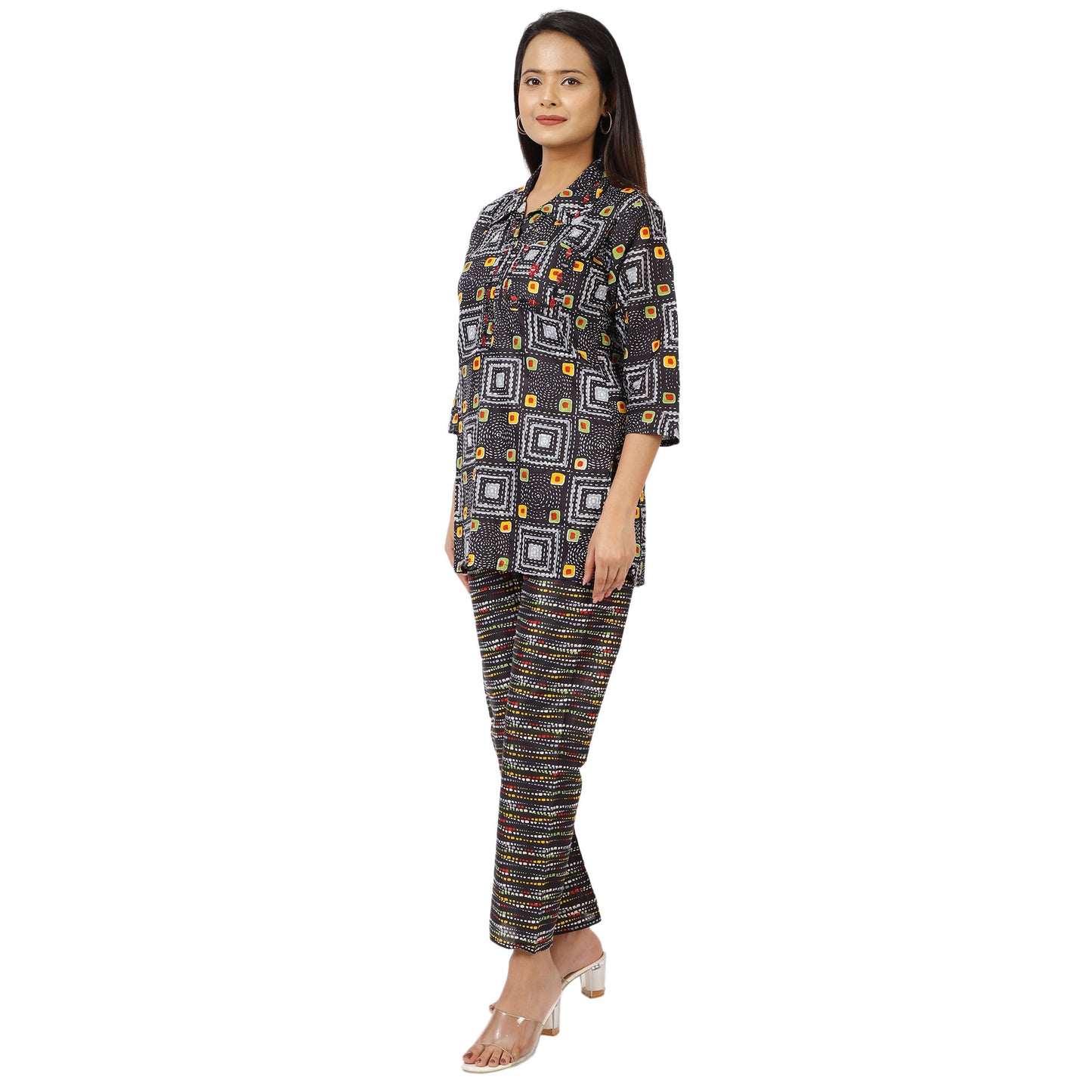 Multi-Colored Cotton Co-Ord Set for Women