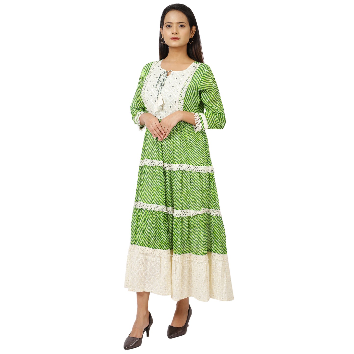 3/4 Sleeve Maxi Dress by ZS Fashion