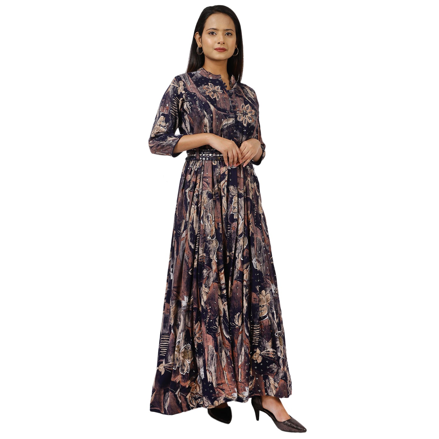 Elegant Collared Neck Maxi Dress for Women