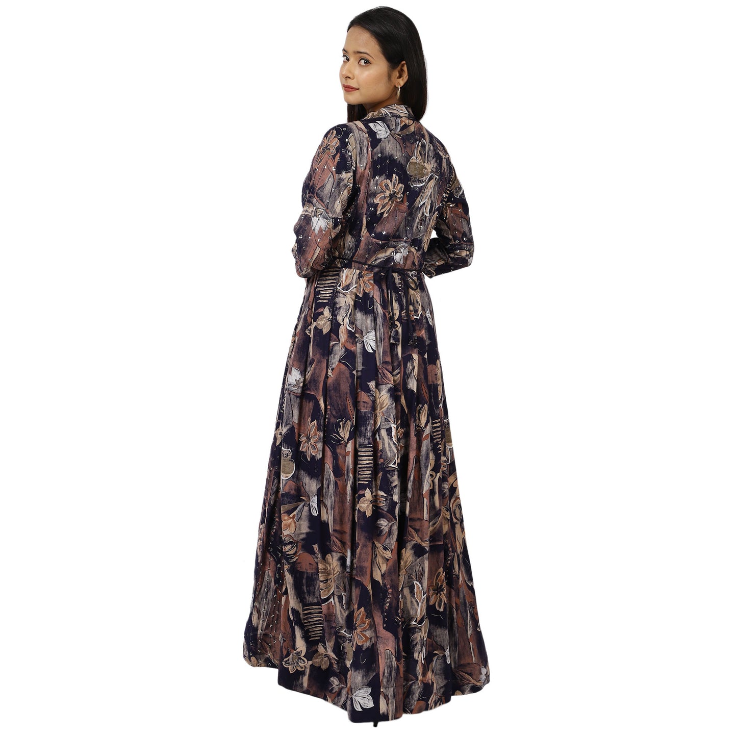 Stylish Floral Print Maxi Dress Close-up