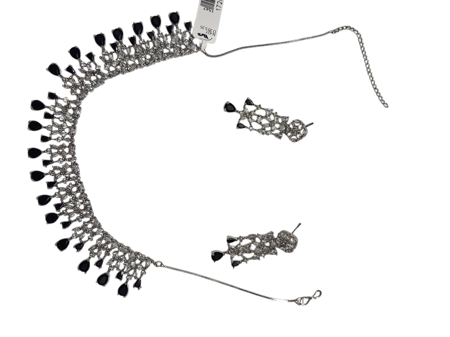 Silver Grey Neck Piece with chain detail