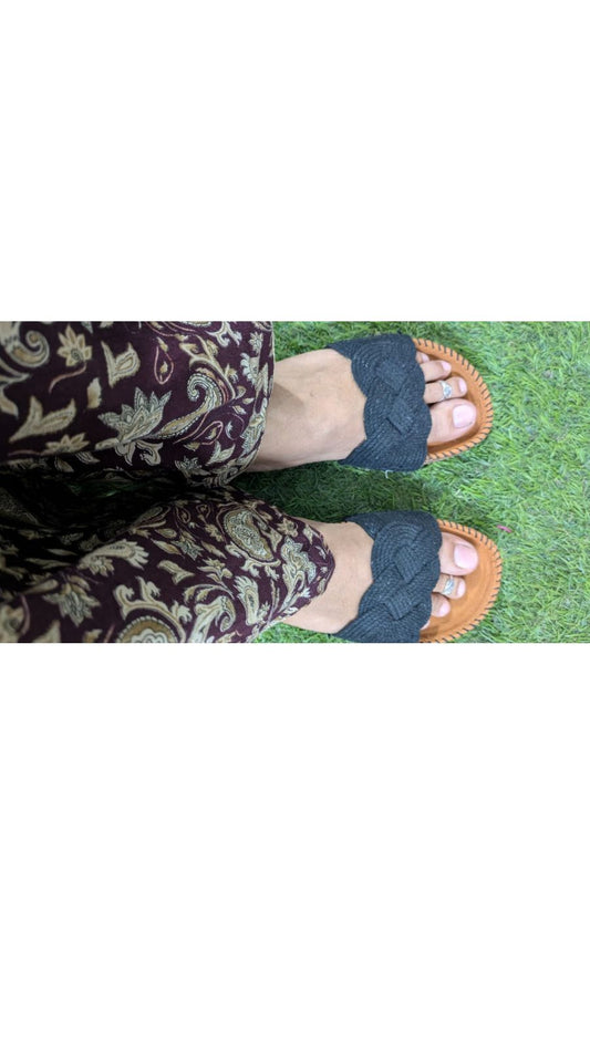 ZS Fashion Women’s Handmade Slip-On Flats | Comfortable Casual Sandals with Braided Strap | Everyday Indoor & Outdoor Footwear