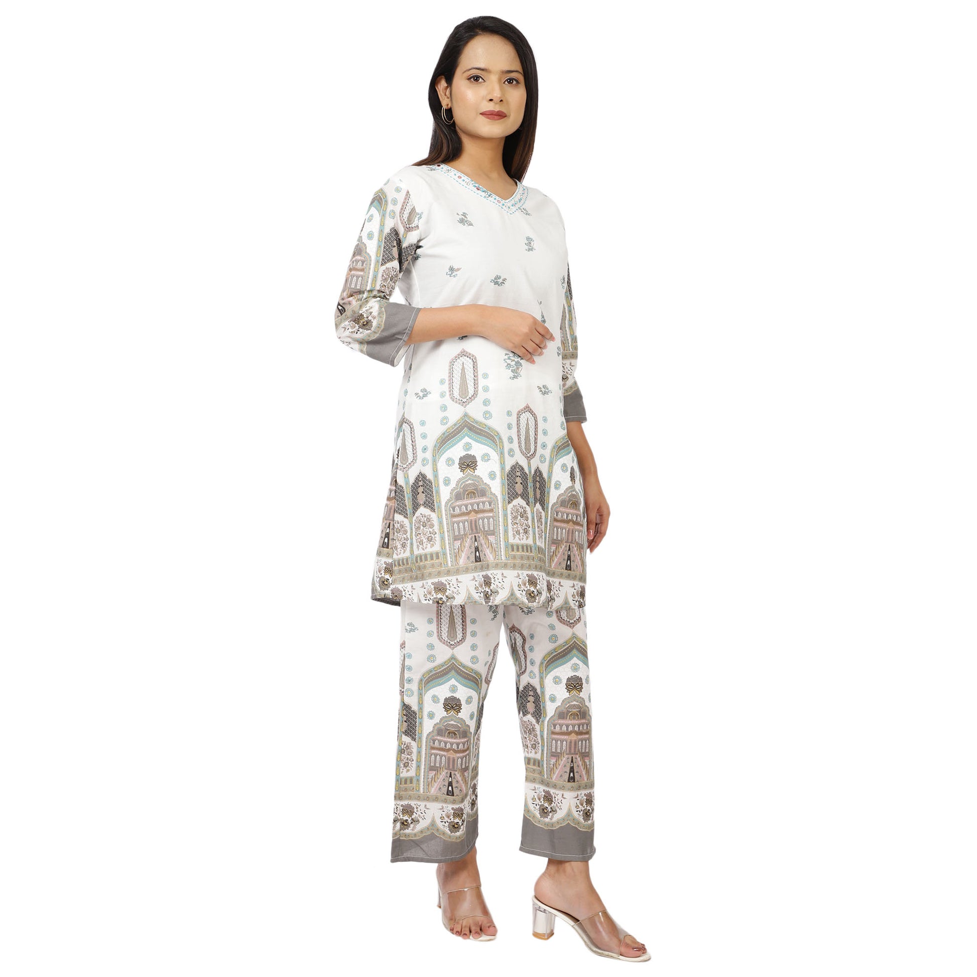 Comfortable cotton palazzo suit set