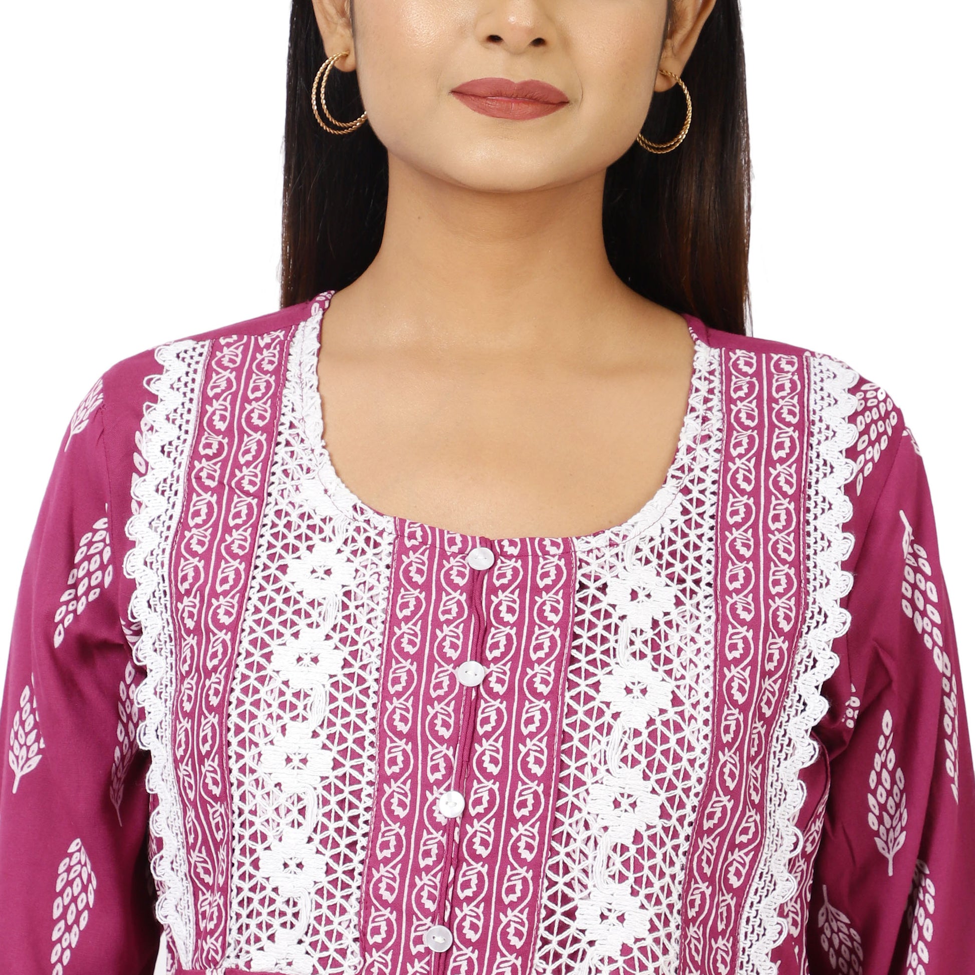 Traditional Indian cotton kurta set with dupatta