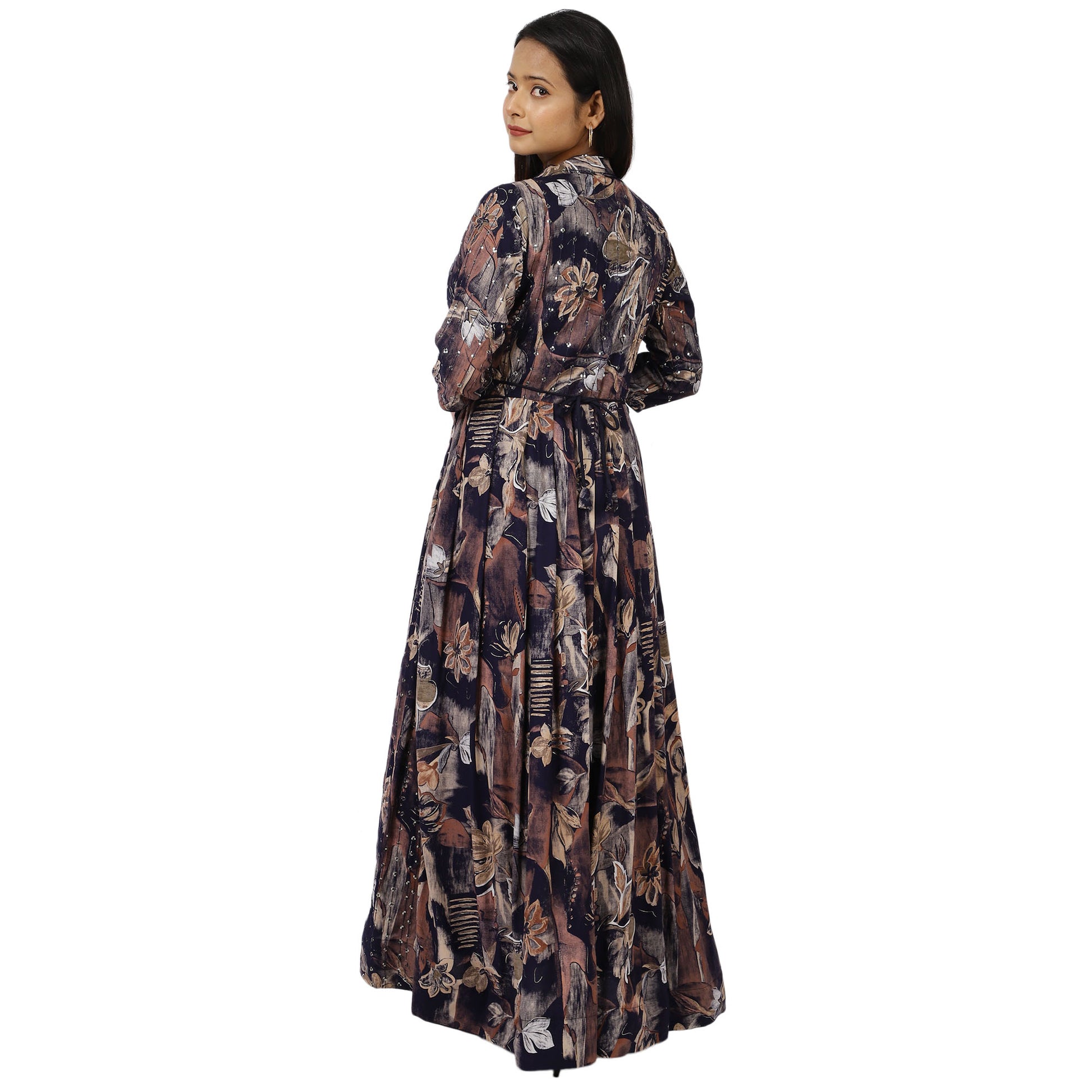 Stylish Floral Print Maxi Dress Close-up