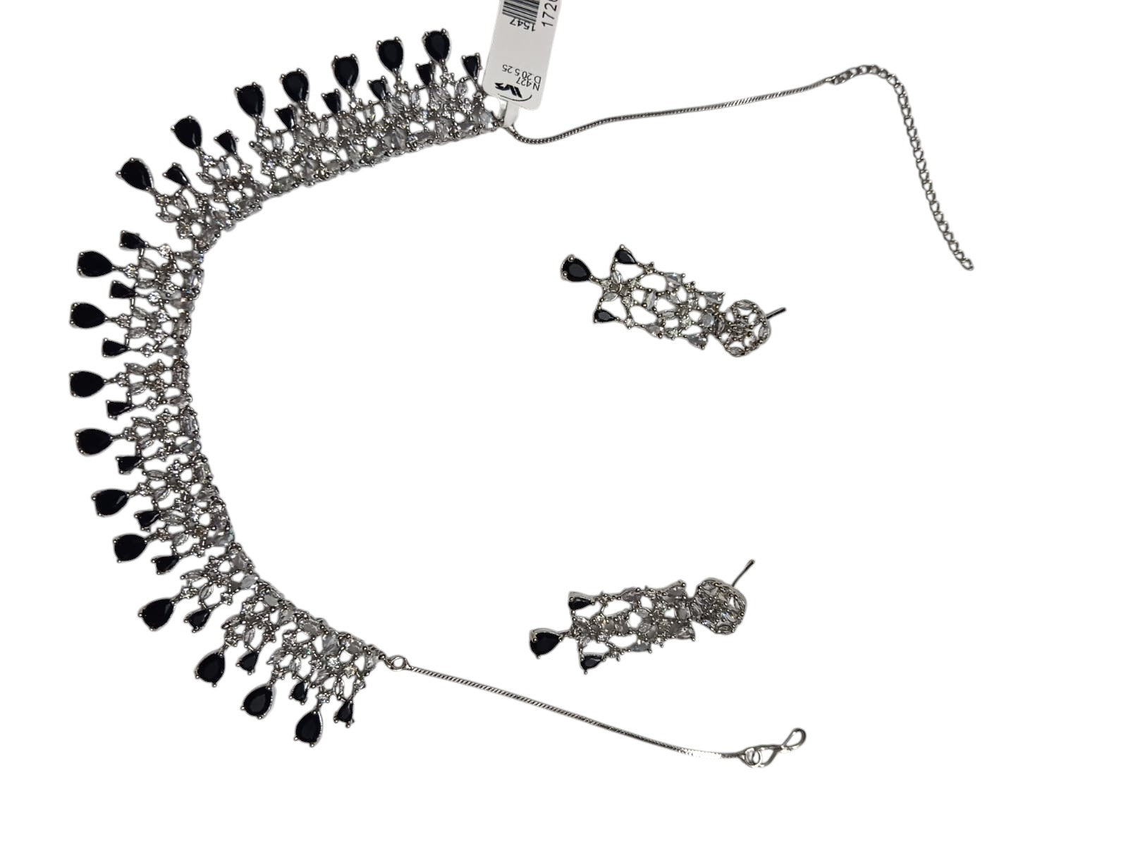 Silver Grey Neck Piece with chain detail